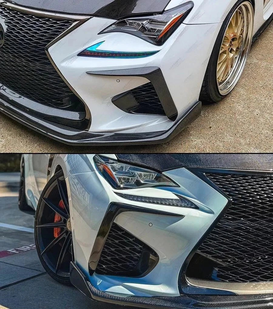 Carbon Fiber Front Bumper Garnish Air Vent Trim Covers for 2015-2018 Lexus