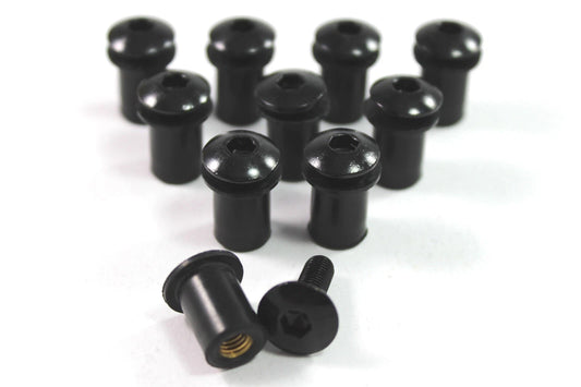 10x Nero Parabrezza Moto Bulloni Dadi Benne for Suzuki
