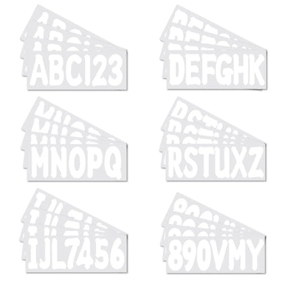 Boat Registration Decals White 4 Sets A-Z/0-9