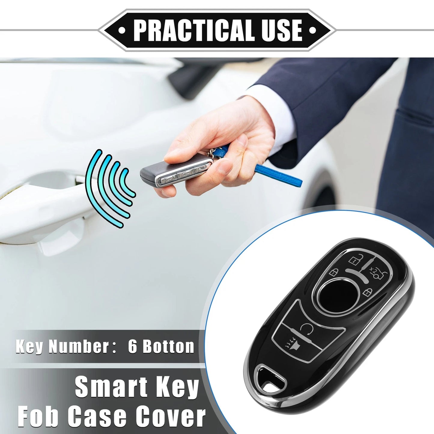 6 Button Remote Keyless Key Fob Case Cover for Buick Encore Enclave