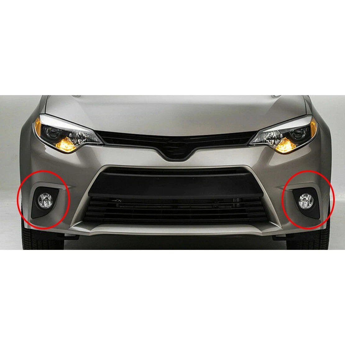Front Bumper 2 x Fog Light Bezels for Toyota Corolla (2014-2016)
