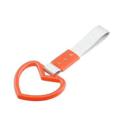 JDM Tsurikawa Heart Ring Handle Strap for Train Bus - Orange