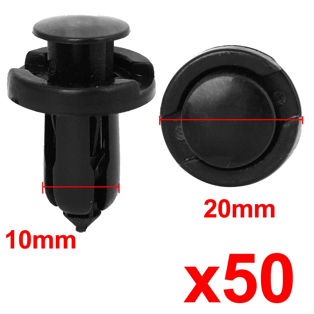 50 x 10mm Plastic Rivets Clips for Honda Acura