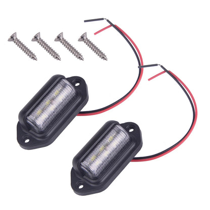 6 LED License Plate Lights for Car Boat Trailer Waterproof