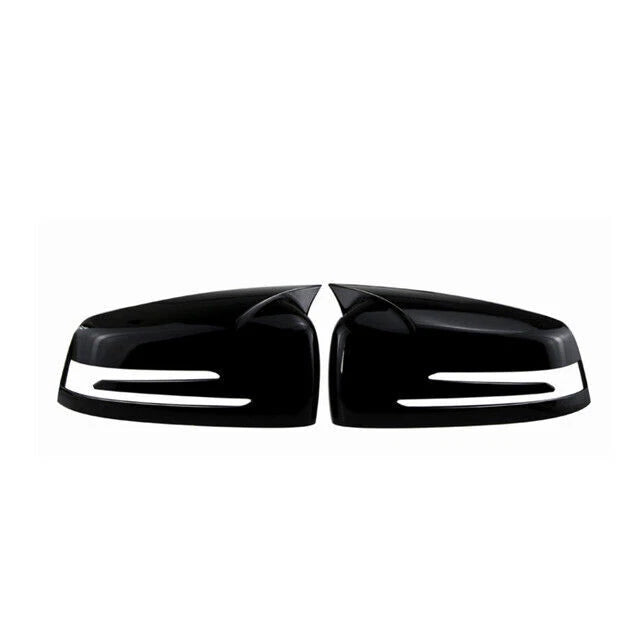 2 x Black Wing Mirror Cover Caps for Mercedes Benz W204 W176 W212 CLA250 C63