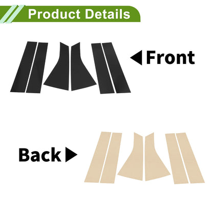 6 Pcs Pillar Window Trim for Chevy Blazer (2019 - 2024) Black