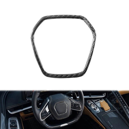Dry Carbon Fiber Steering Wheel Center Cover Sticker for  Corvette  C8 20-24