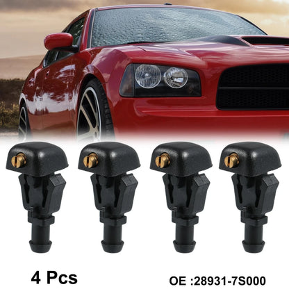 4 x Front Windshield Wiper Nozzles for Nissan Titan Armada (2004-2015)
