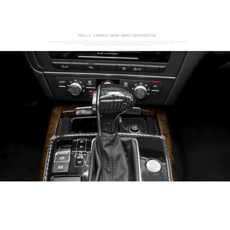 Carbon Fiber Gear Shift Knob Head Caps Cover Trim For Audi A4 A5 A6 S6 A7 S7