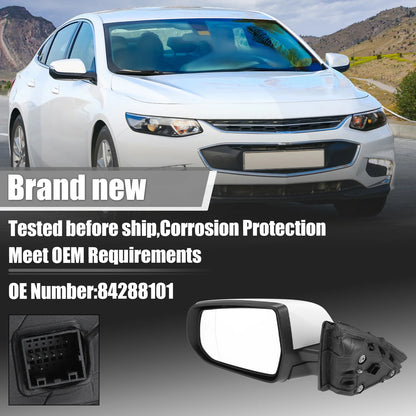 Left Side Exterior Door Mirror Assembly White for Chevrolet Malibu Hybrid