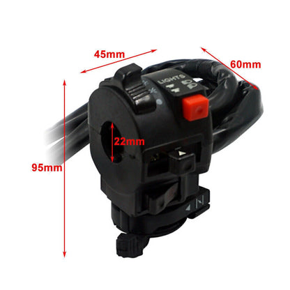 22mm 7/8" Handlebar High/Low Beam On/Off Headlight Throttle Switch for Make & Model
