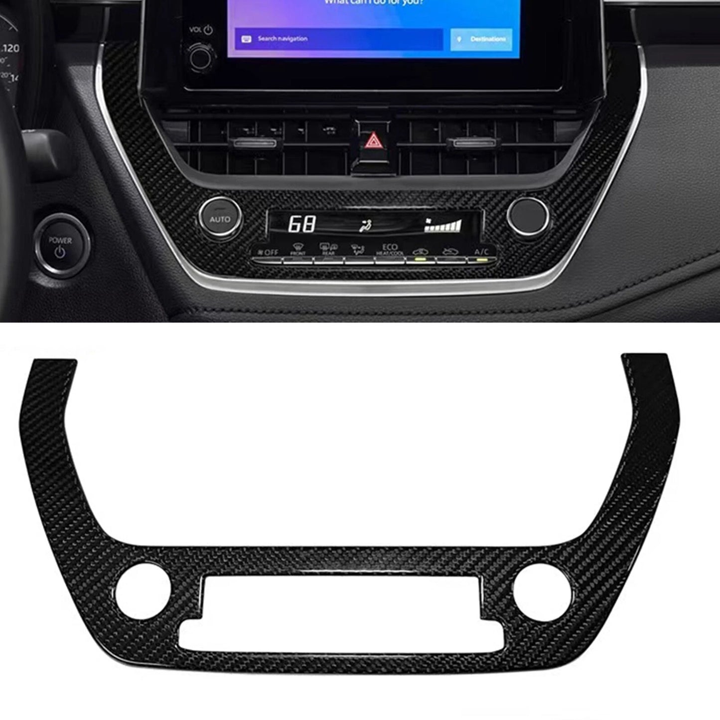 Center Console Frame Cover for Toyota Corolla GR (2023-2025) Dry Carbon Fiber