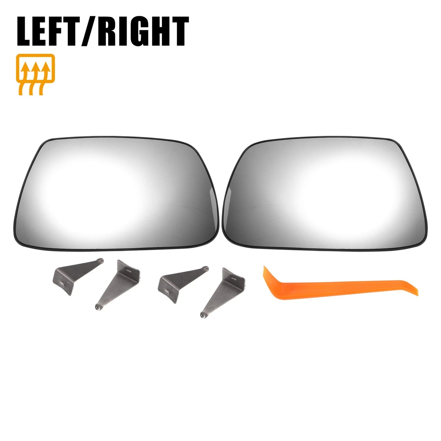 Left Right White Mirror Glass Pair w/ Back Heated for Jeep Grand Cherokee
