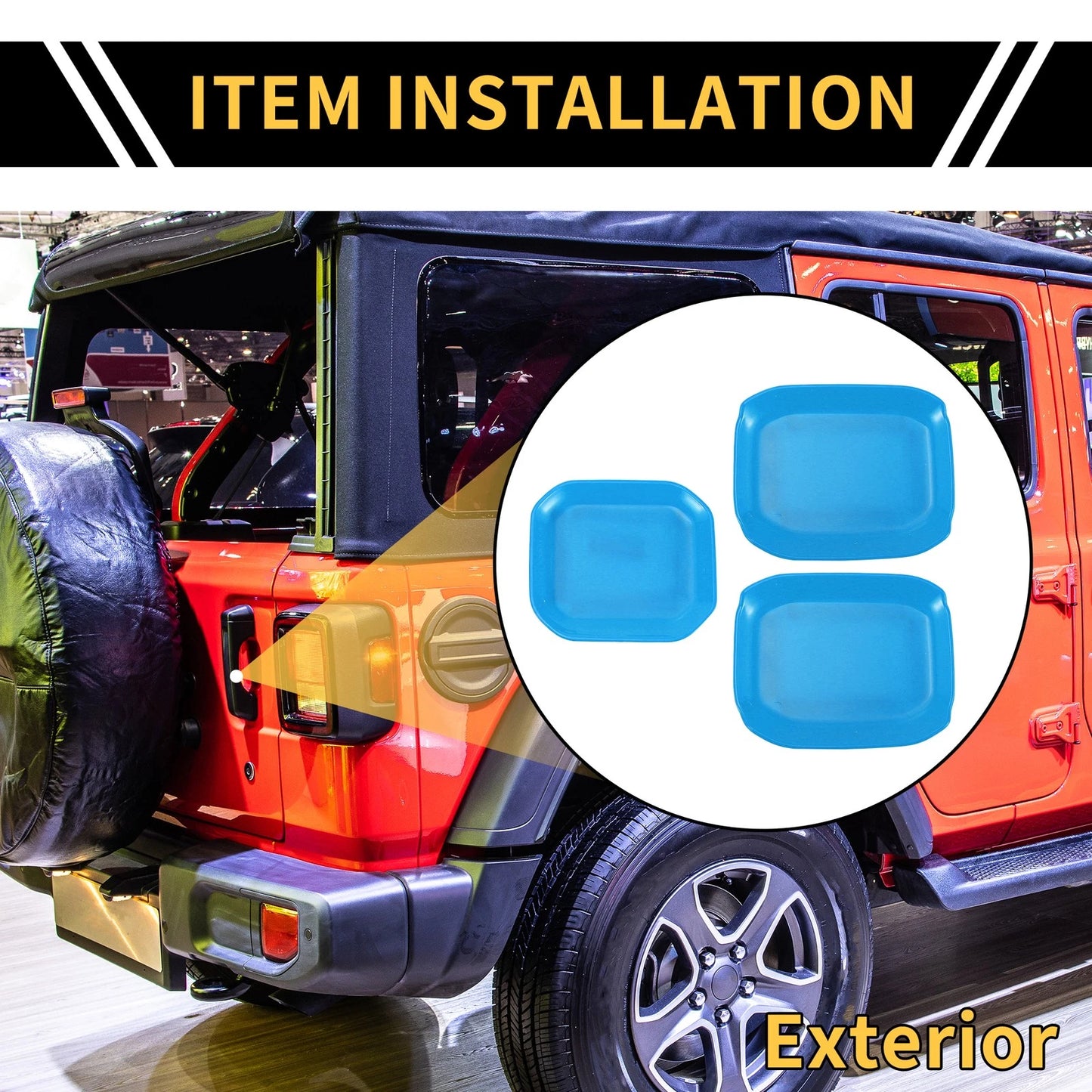 Light Blue Exterior Door Handle Bowl Cover Trims for Jeep Gladiator (2020-2024)