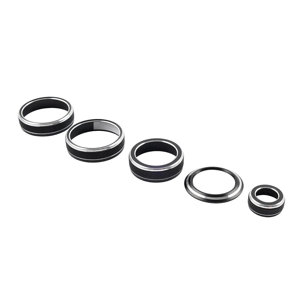 5 x Black Console Volume AC Switch Button Rings for Lexus NX250 350h (2022-2024)