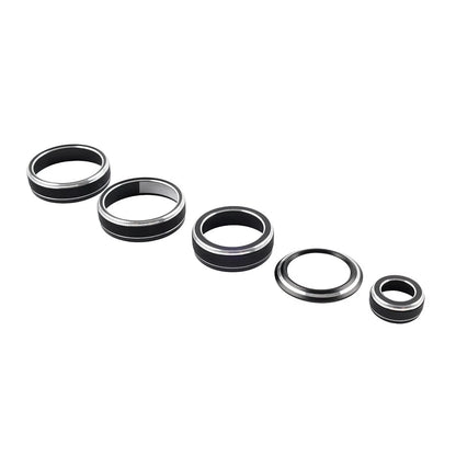 5 x Black Console Volume AC Switch Button Rings for Lexus NX250 350h (2022-2024)