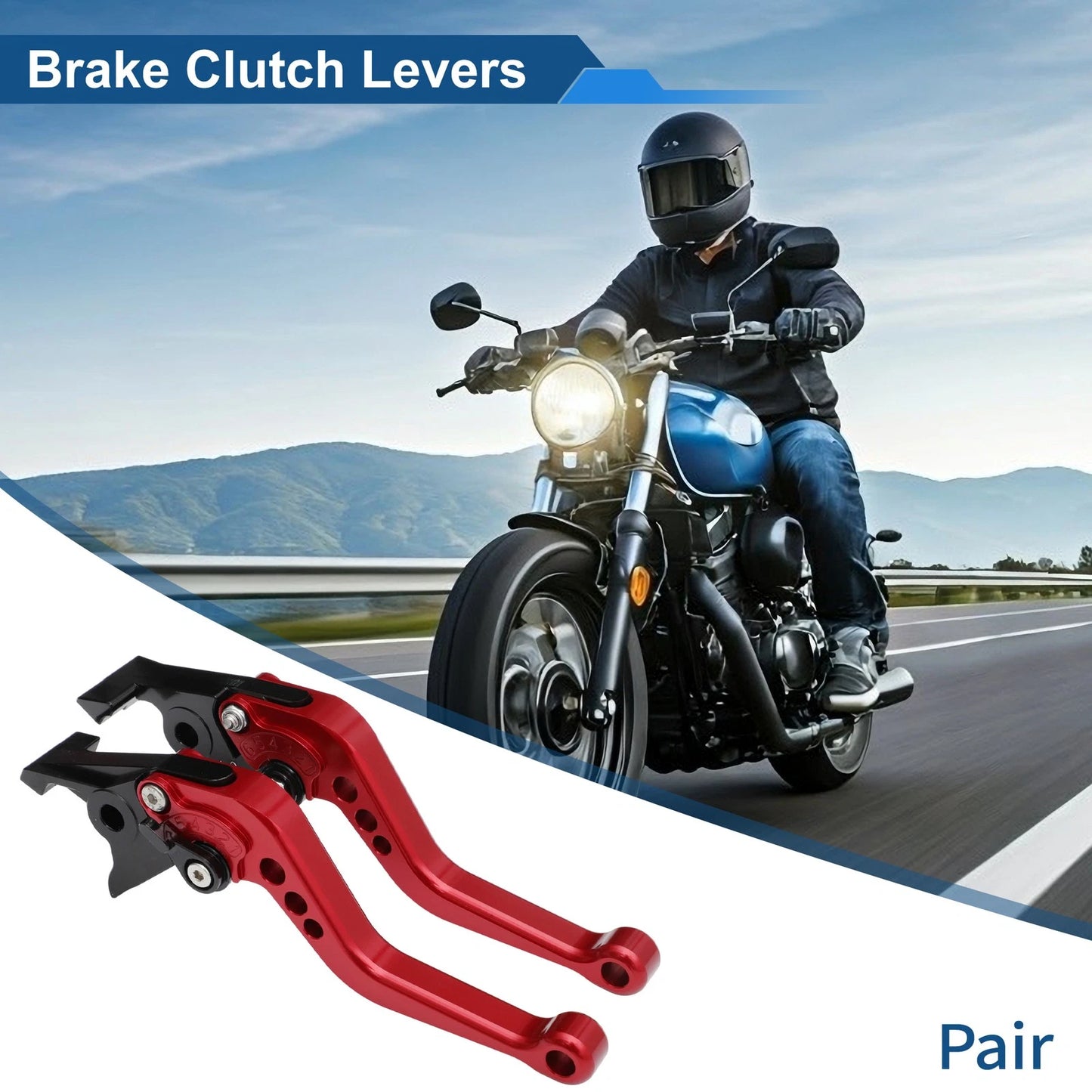 1 Pair Adjustable Short Brake Clutch Lever for Kawasaki ZX-9R/ZX-9 (1994–1997)