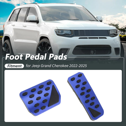 2 x Auto Foot Pedal Pads Covers for Jeep Grand Cherokee (2022-2025) Blue