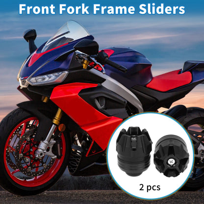 Frame Sliders / 2 x / Front Fork Protection Plastic Black for Motorcycle