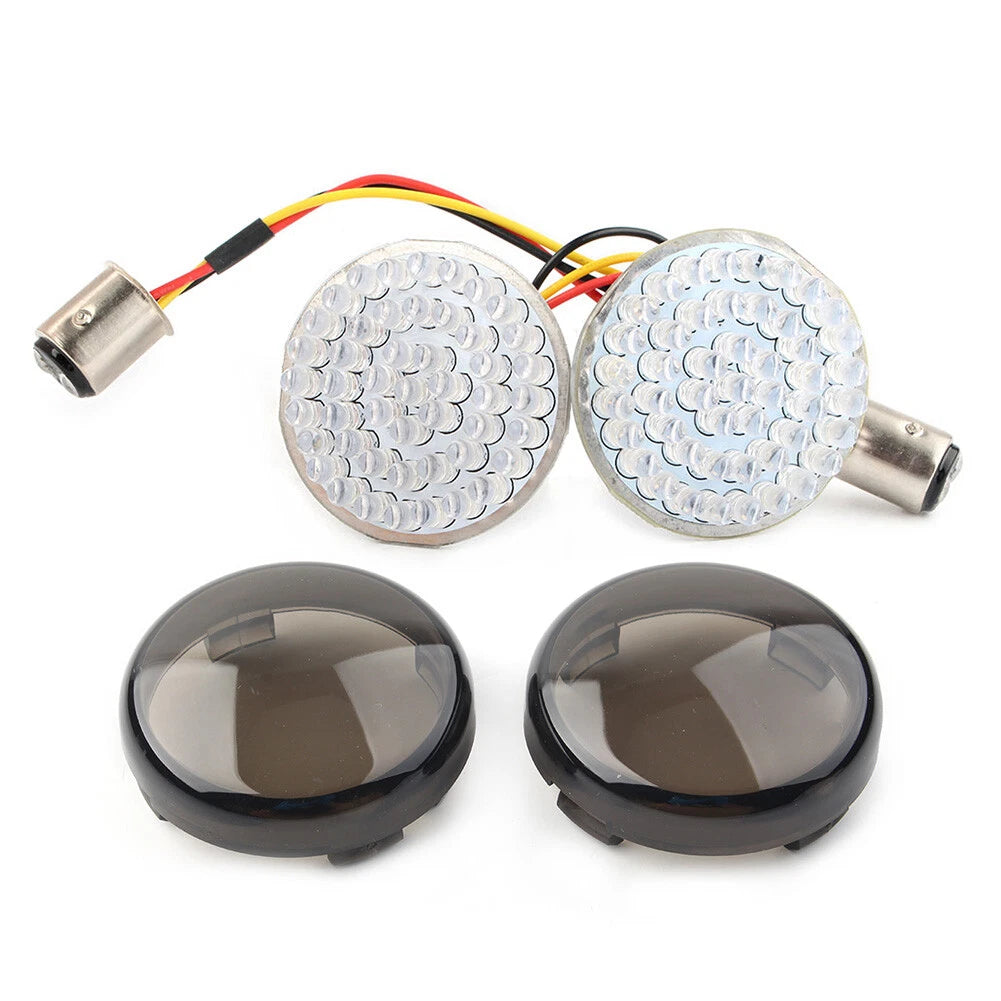 Smoke Front Turn Signal LED Light Panel for Harley Dyna Road Street Glide (2006-2023)