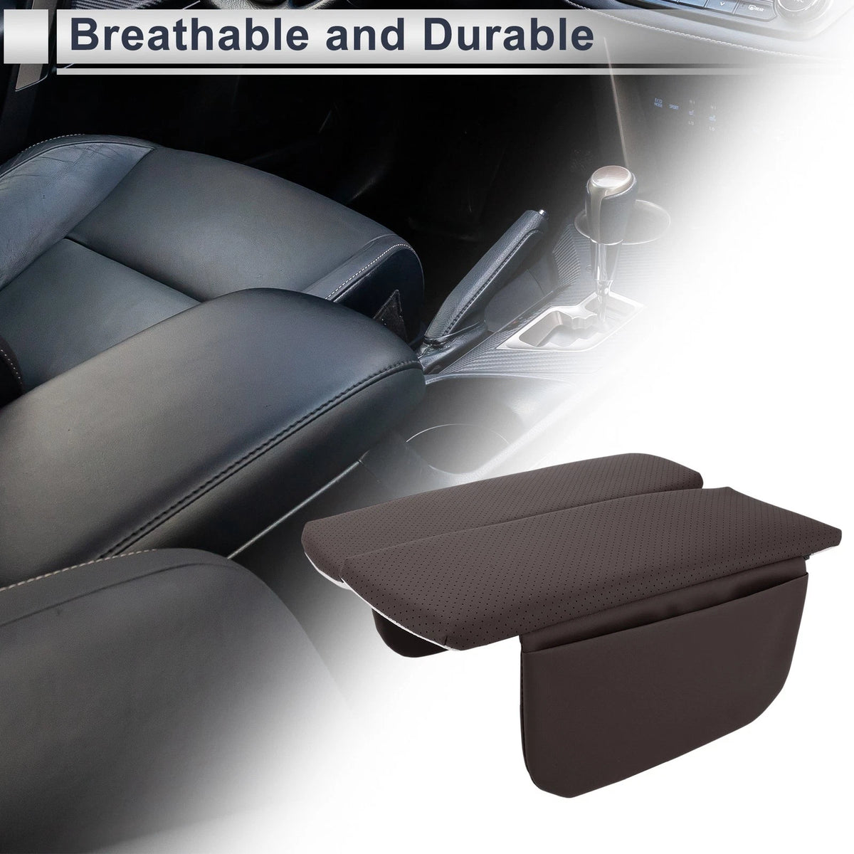 Center Console Cover with Storage Bag for BMW X5 (2019-2024) Dark Brown