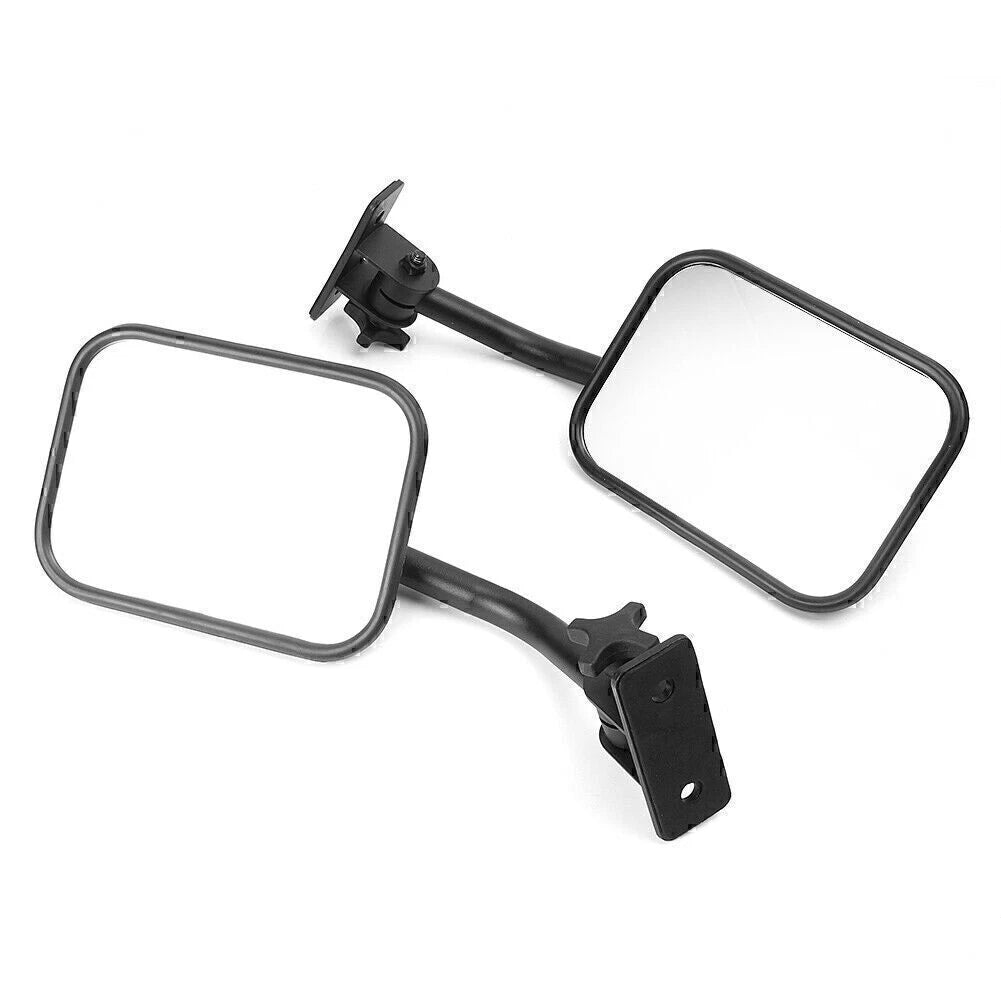 Rearview Mirrors for Jeep Wrangler TJ & JK (1997-2017) Black Rectangular