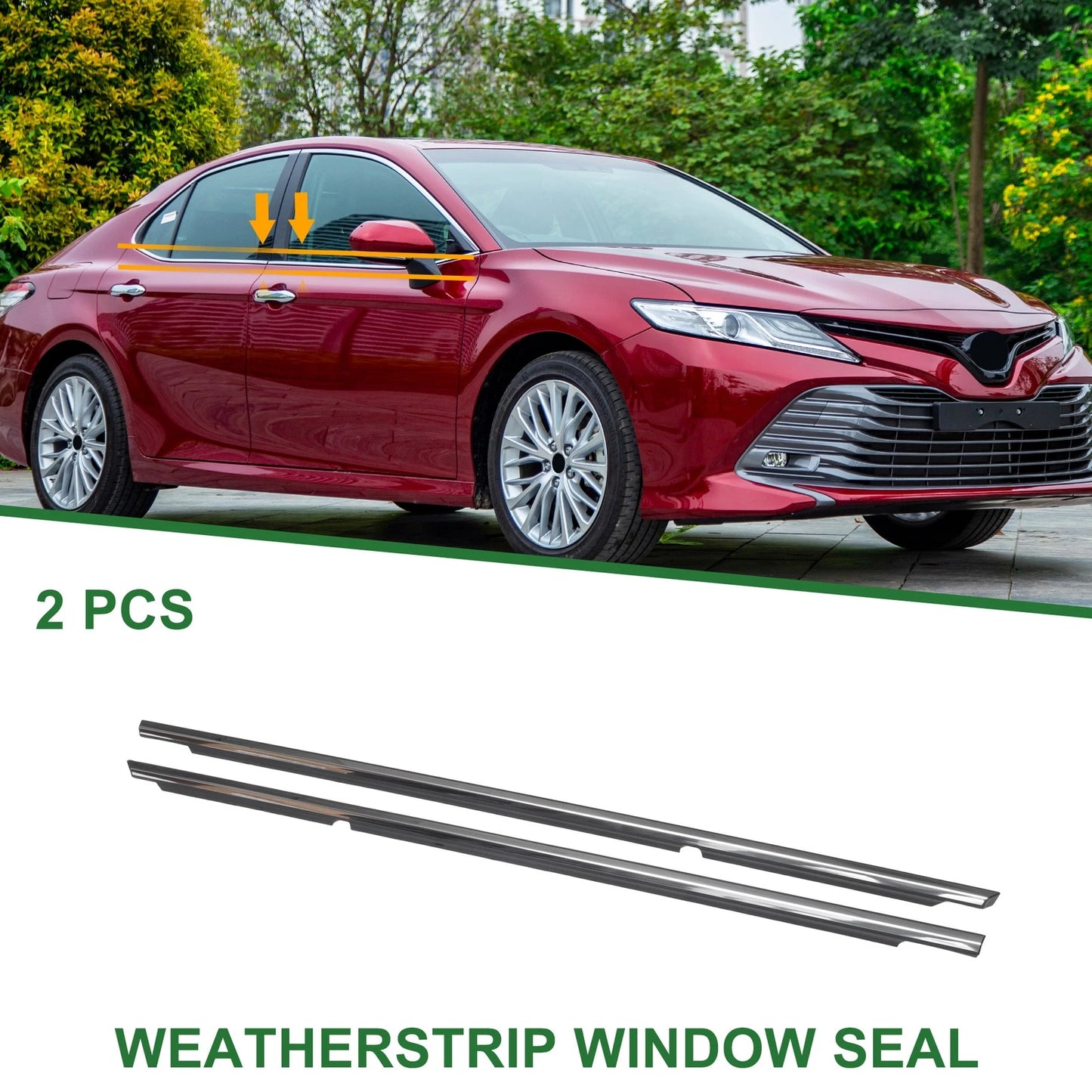 2 x Rear Left & Right Weatherstrip Window Seal for Toyota Camry (2002–2006)