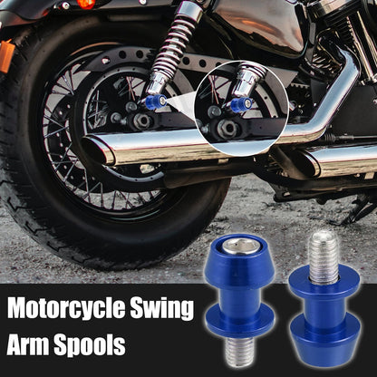 Pair M10x1.5 Blue Motorcycle Swing Arm Spools Sliders Stand for Kawasaki