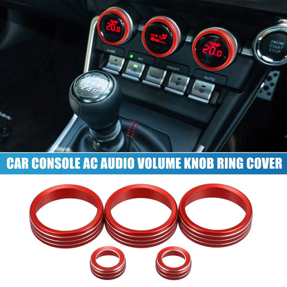 AC Audio Volume Knob Cover Set for Subaru BRZ GR86 2022 Red