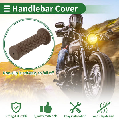 25mm Hand Grips for Motorcycle Handlebar TPU Dark Brown