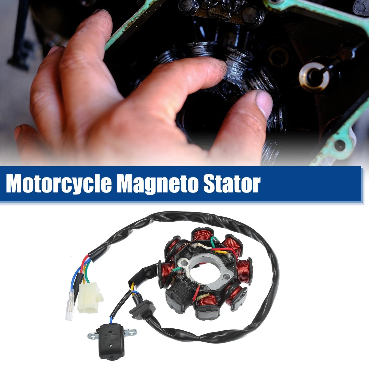 5x 8-Pole AC Motorcycle Magneto Stator for 50cc GY6 Engine ATV UTV
