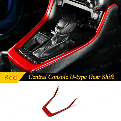 Red / Console Gear Shift Frame Trim Cover for Toyota RAV4 (2019–2023)