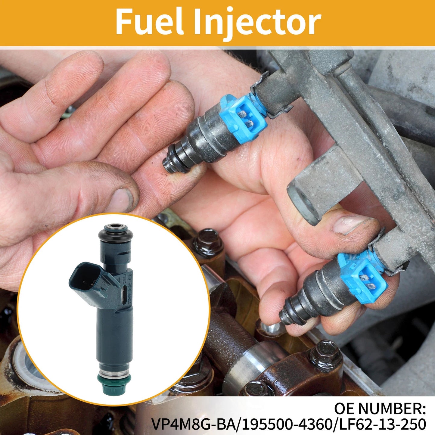 Fuel Injector No.V195500-4360 for Mazda 3 i 2.0 (2004-2005)