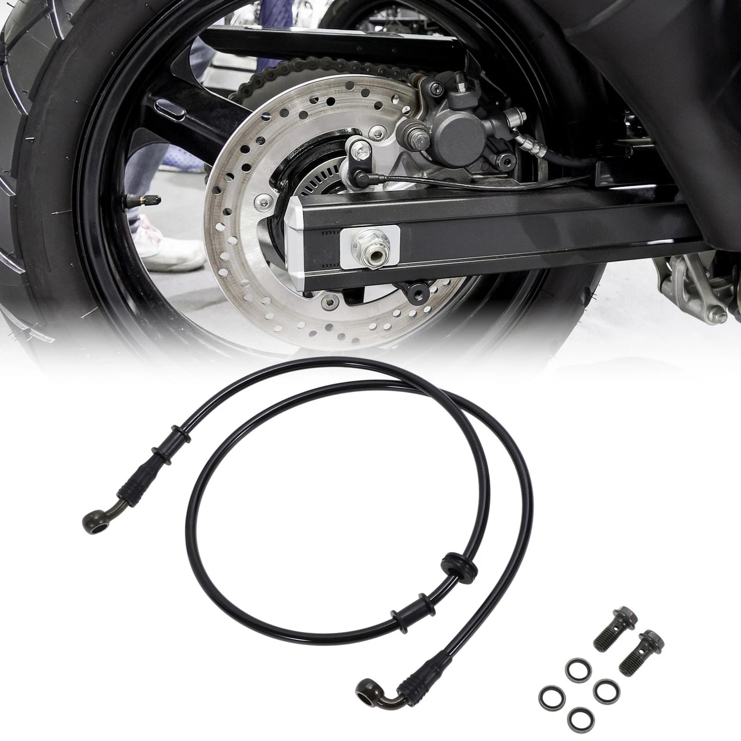 110 cm Brake Clutch Oil Hose Nylon PU Stainless Steel Wire Braid for Motorcycle