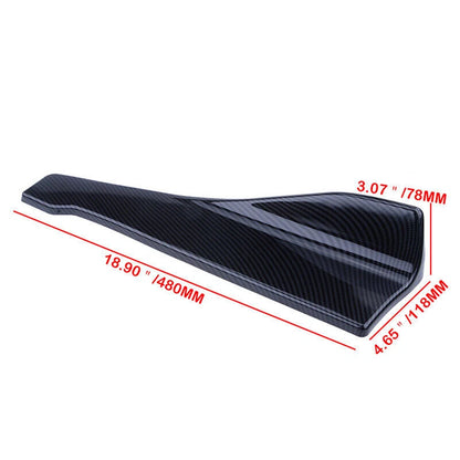 2 x 48CM Universal Carbon Fiber Rear Bumper Lip Spats