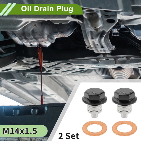2 x M14x1.5 Copper Oil Drain Plug W/ Gasket for Car Motorcycle