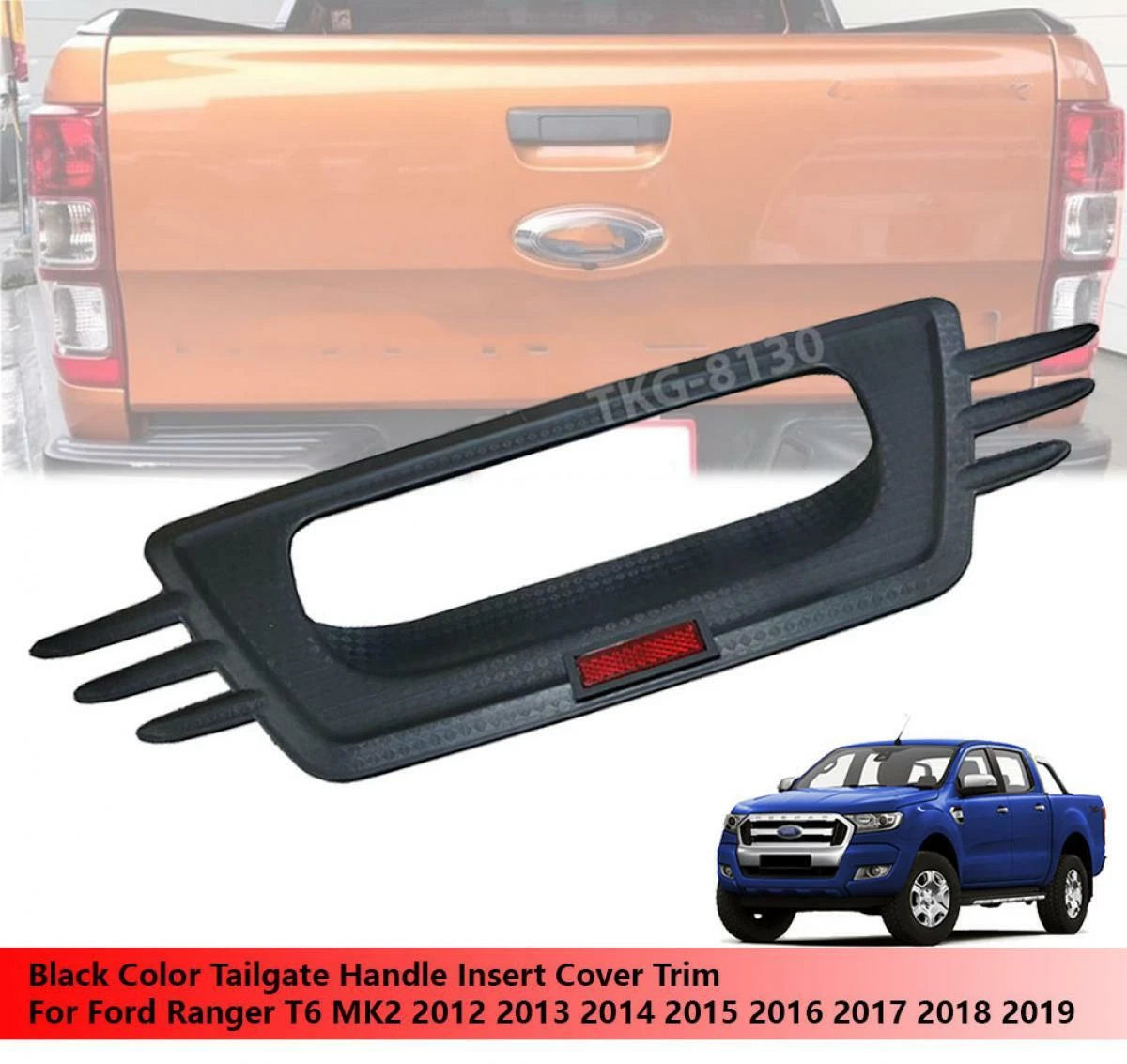 Black Tailgate Handle Cover Trim for Ford Ranger Px(2012-2019)