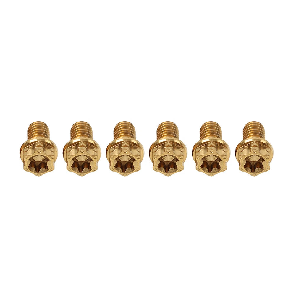 6pcs M6x25mm Titanium Torx Head Flange Bolts for Bike Motorcycle