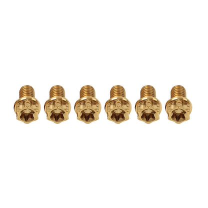 6pcs M6x25mm Titanium Torx Head Flange Bolts for Bike Motorcycle