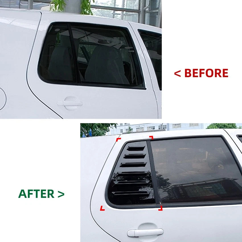 Glossy Black Rear Window Louver Cover for Golf MK4 5-Door Hatchback (1997–2004)