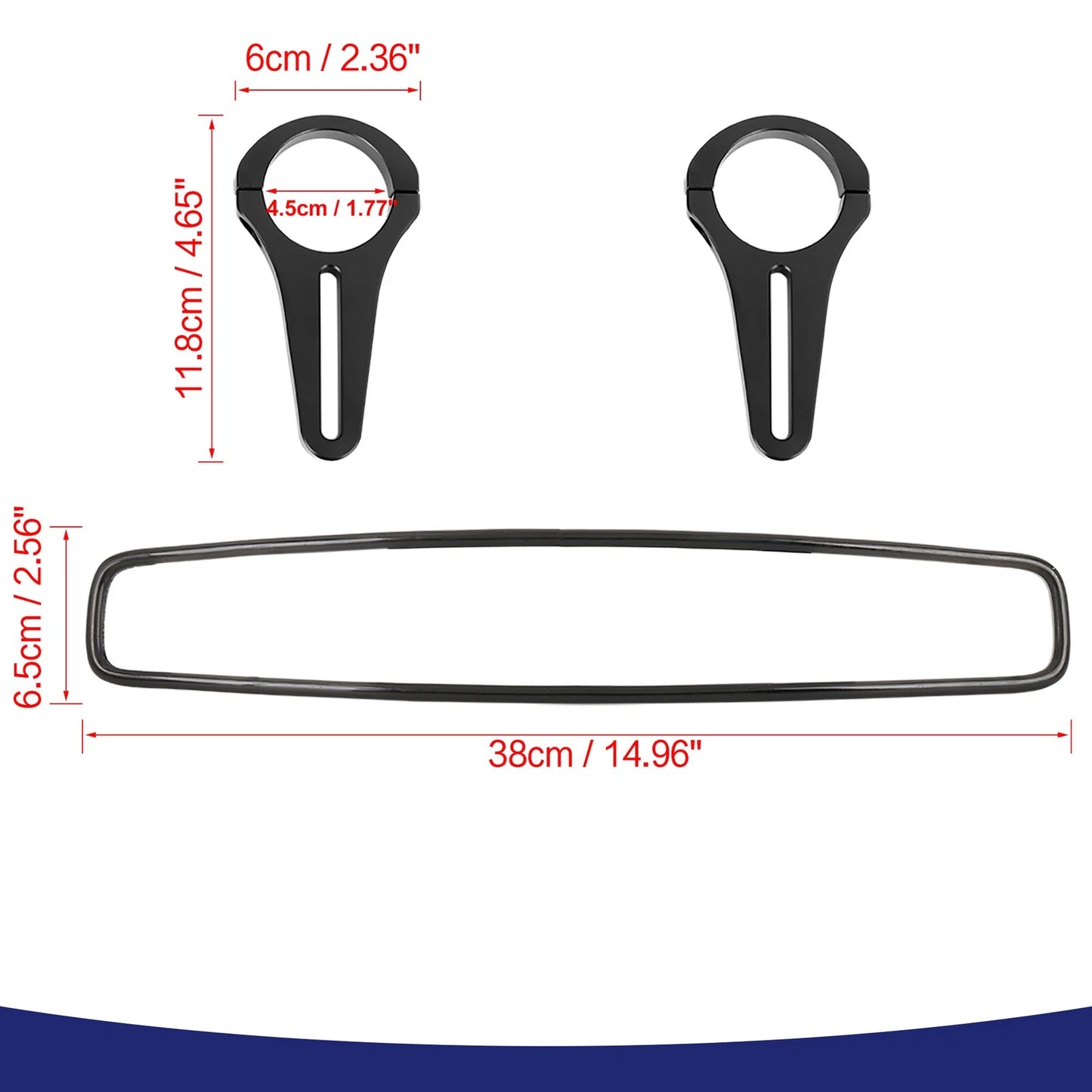 Wide Rear View Convex Mirror / 1.75in Clamp / Mirror for Polaris