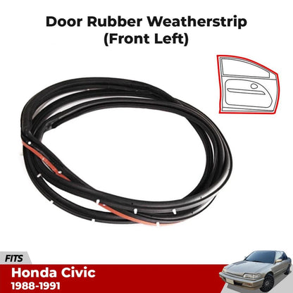 Door Rubber Seal Weatherstrip Front LH Fits Honda Civic DX EX SED 4D 1988-91 D06