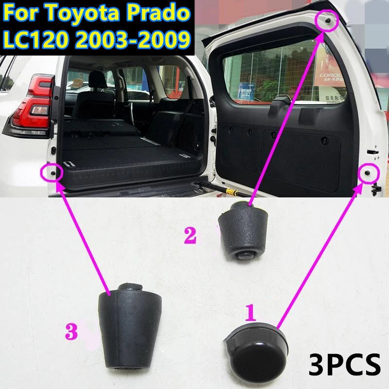 3 x Rear Trunk Tailgate Rubber Stopper Cushion for Toyota Prado (2002–2009)