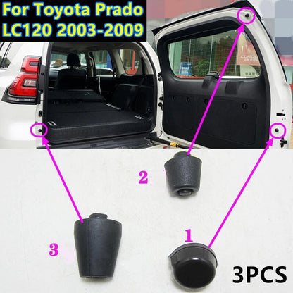 3 x Rear Trunk Tailgate Rubber Stopper Cushion for Toyota Prado (2002–2009)