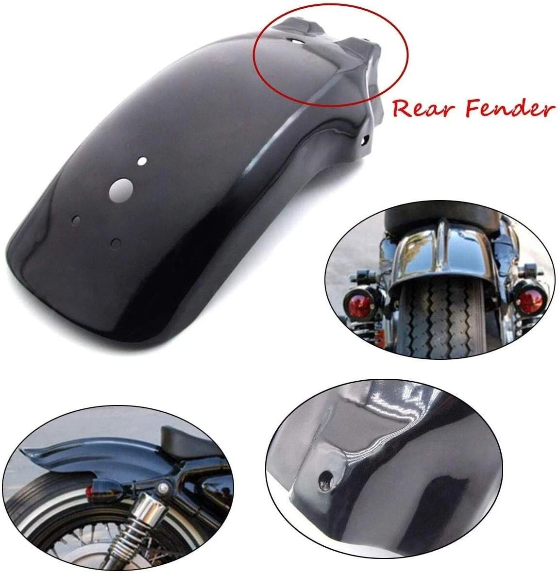 Metal Rear Fender Mudguard for Harley Honda Yamaha Chopper