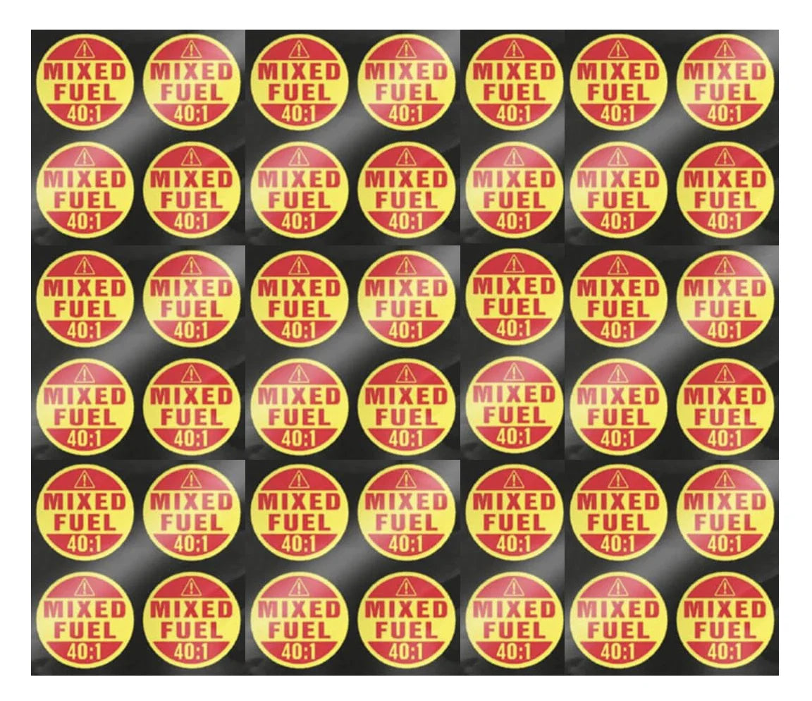 Mixed Fuel 40:1 Sticker for Extreme Stick Commercial Grade Labels