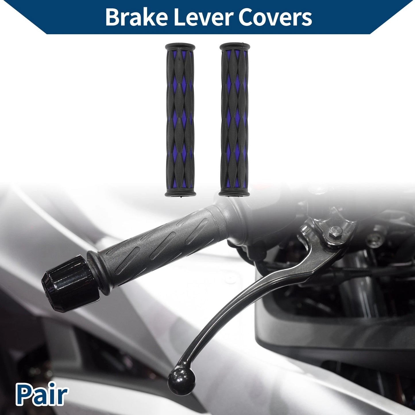 1/2" 12mm Motorcycle Brake Lever Cover Grip Sleeve Black Blue