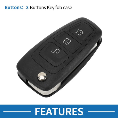 Keyless Entry Remote Key Shell Case for Ford Fiesta, Kuga, Focus, Transit