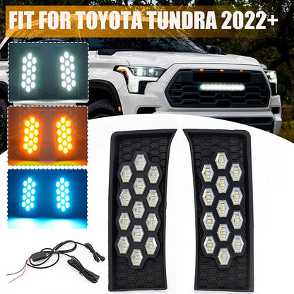 LED DRL Daytime Running Lights 2 x Turn Signal Lamps for Toyota Tundra (2022-2023)