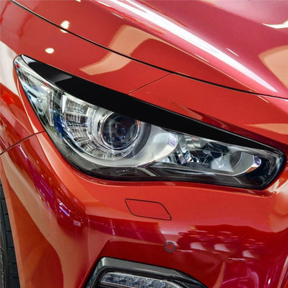 Piano Black Headlight Eyelid Eyebrow Covers for Infiniti Q50 (2014-2020)